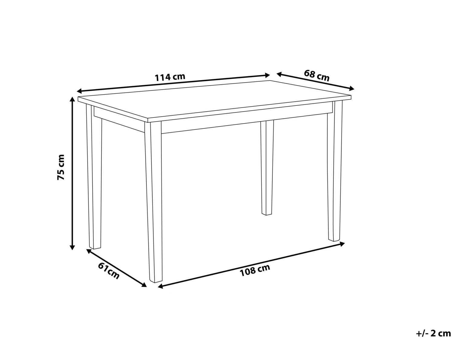 Wooden Dining Table Light Wood And White GEORGIA Various Sizes - Image 10