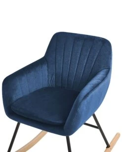 Velvet Rocking Chair Navy Blue LIARUM -Home Furniture undef src sa picid 800178 type whitesh image