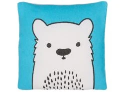 Set Of 2 Cotton Kids Cushions Bear 45 X 45 Cm Blue WARANASI -Home Furniture undef src sa picid 801108 type whitesh image