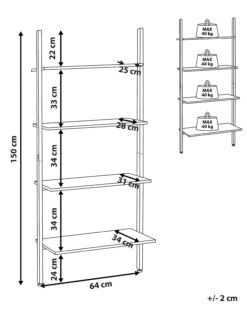 Ladder Shelf Dark Wood With Black VILSECK -Home Furniture undef src sa picid 802061 type whitesh image