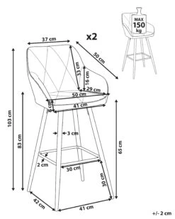 Set Of 2 Fabric Bar Chairs Brown DARIEN -Home Furniture undef src sa picid 802494 type whitesh image