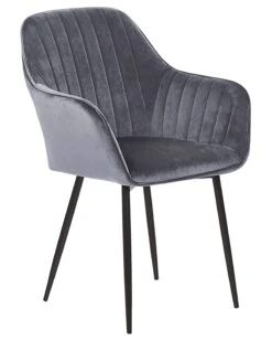 Set Of 2 Velvet Dining Chairs Grey WELLSTON -Home Furniture undef src sa picid 803623 type whitesh image