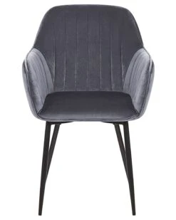 Set Of 2 Velvet Dining Chairs Grey WELLSTON -Home Furniture undef src sa picid 803624 type whitesh image