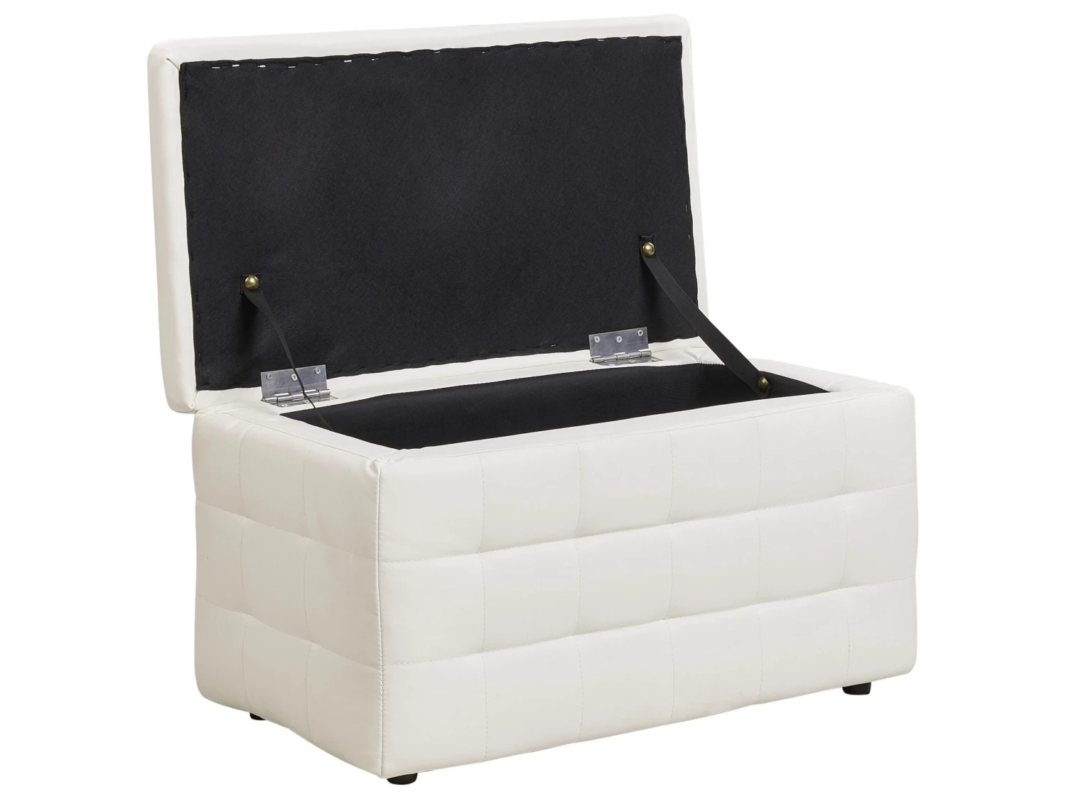 Faux Leather Storage Ottoman White MICHIGAN 7 Faux Leather Storage Ottoman White MICHIGAN - Image 5