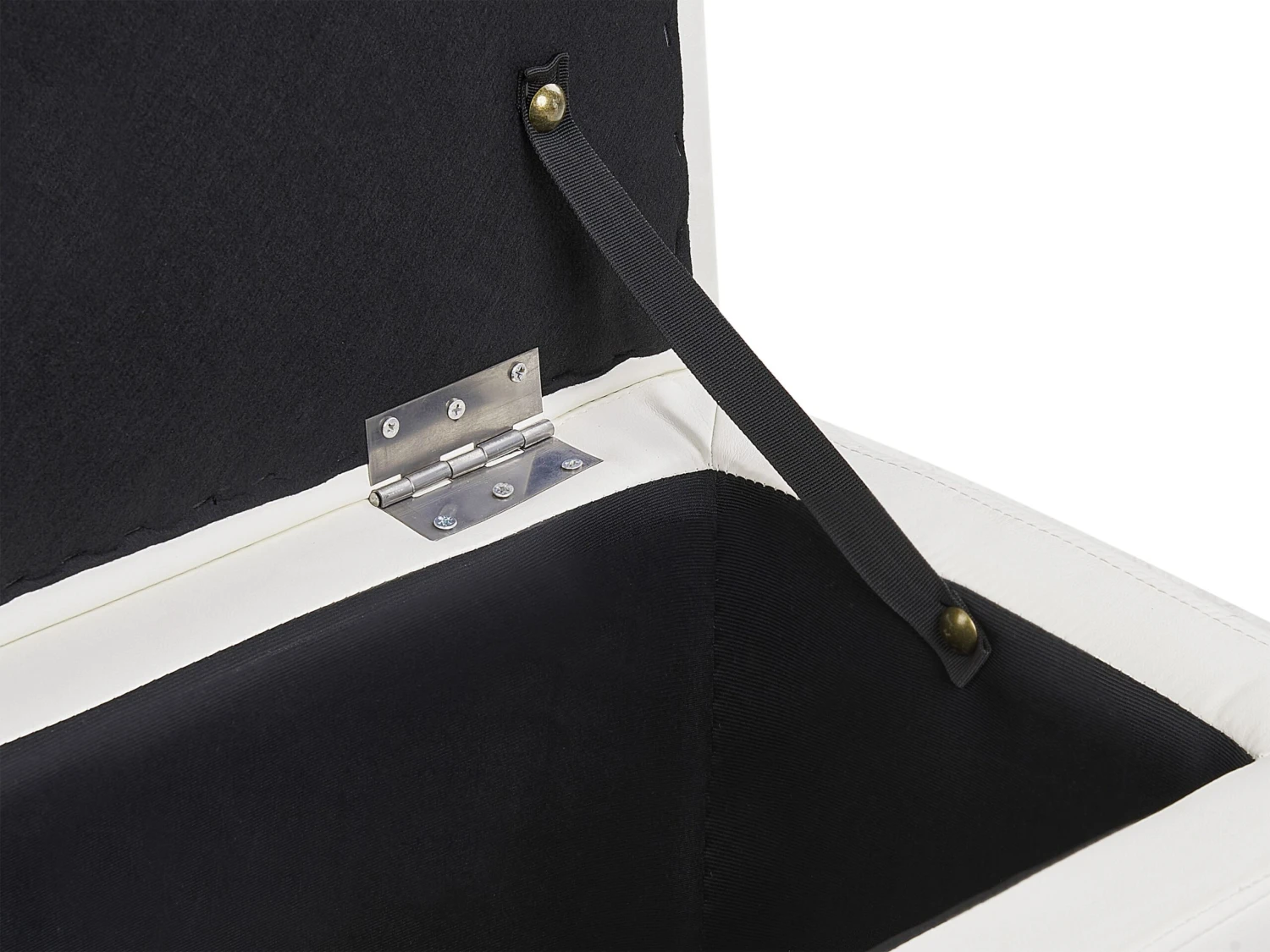 Faux Leather Storage Ottoman White MICHIGAN 8 Faux Leather Storage Ottoman White MICHIGAN - Image 6