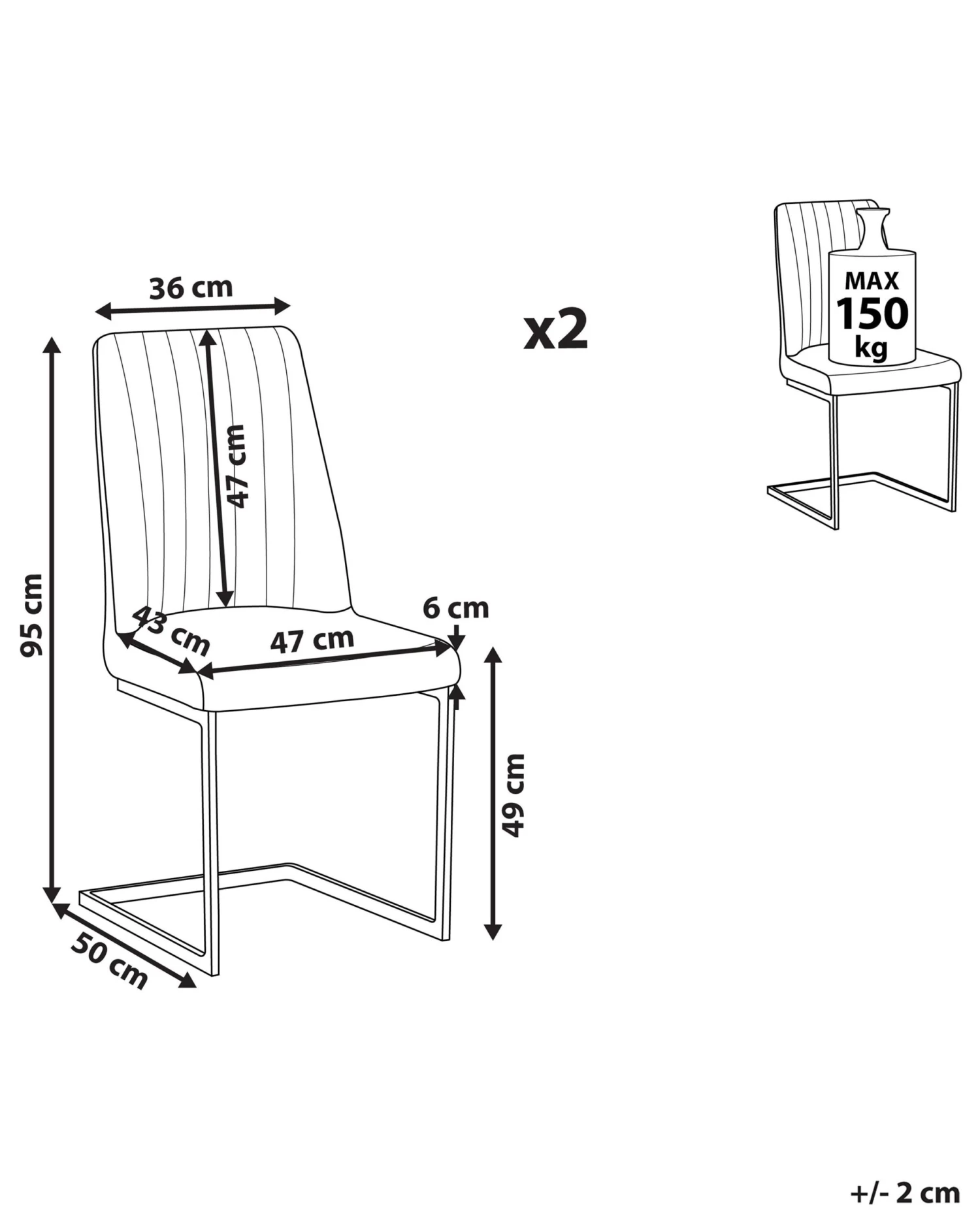 Set Of 2 Velvet Dining Chairs Blue LAVONIA - Image 9