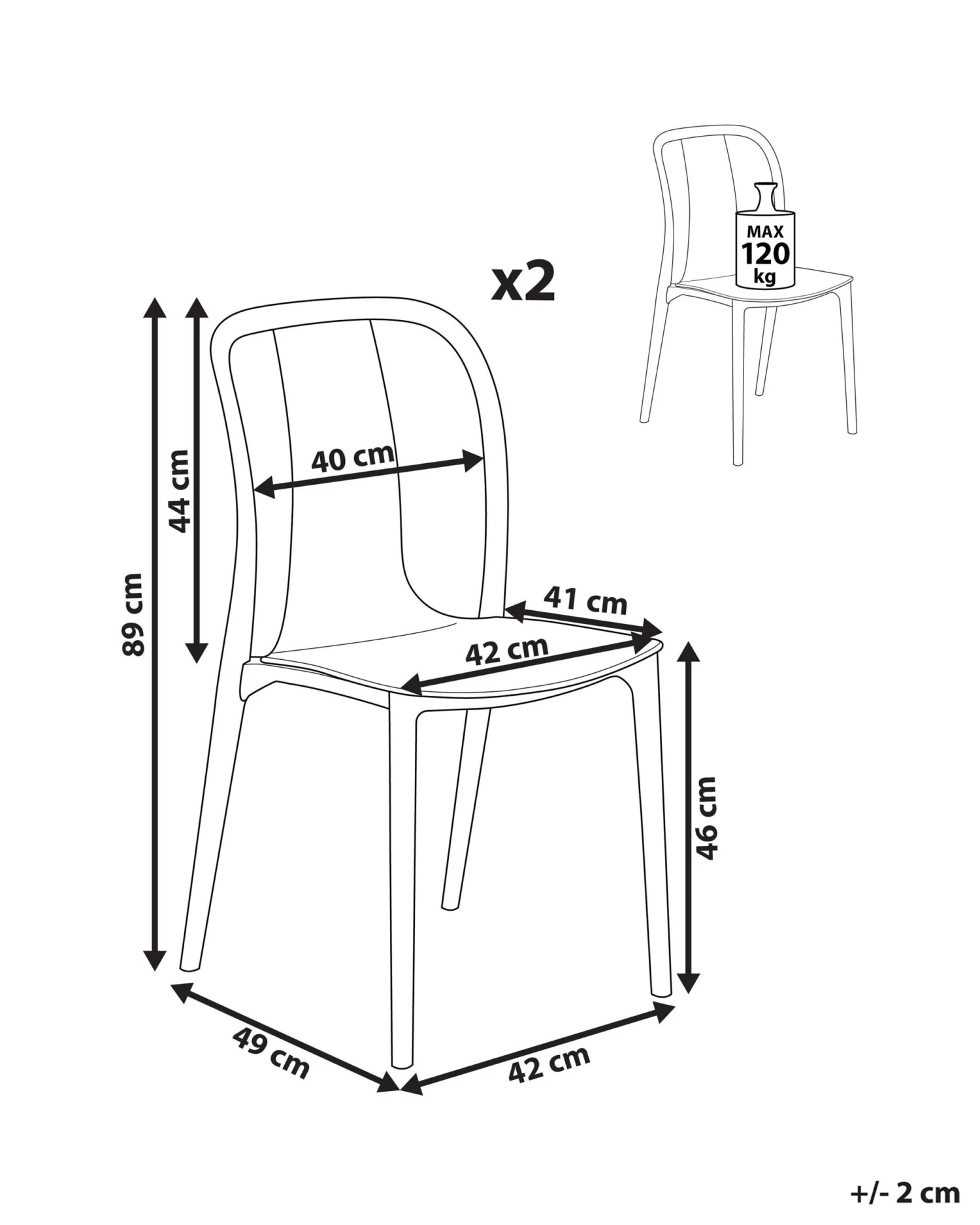 Set Of 2 Garden Chairs White And Grey SPEZIA 12 Set Of 2 Garden Chairs White And Grey SPEZIA - Image 10