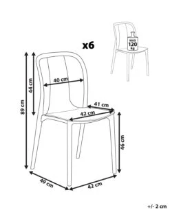 Set Of 6 Garden Chairs White And Grey SPEZIA -Home Furniture undef src sa picid 808251 type whitesh image