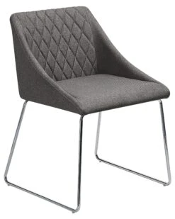 Set Of 2 Fabric Dining Chairs Dark Grey ARCATA -Home Furniture undef src sa picid 808580 type whitesh image