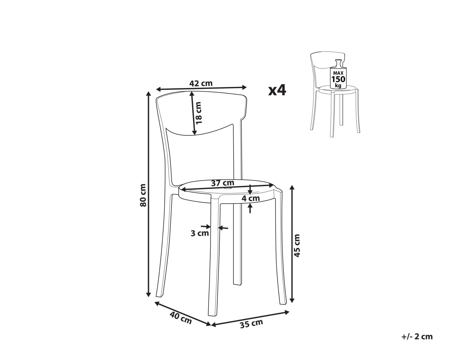 Set Of 4 Dining Chairs Blue VIESTE 12 Set Of 4 Dining Chairs Blue VIESTE - Image 10