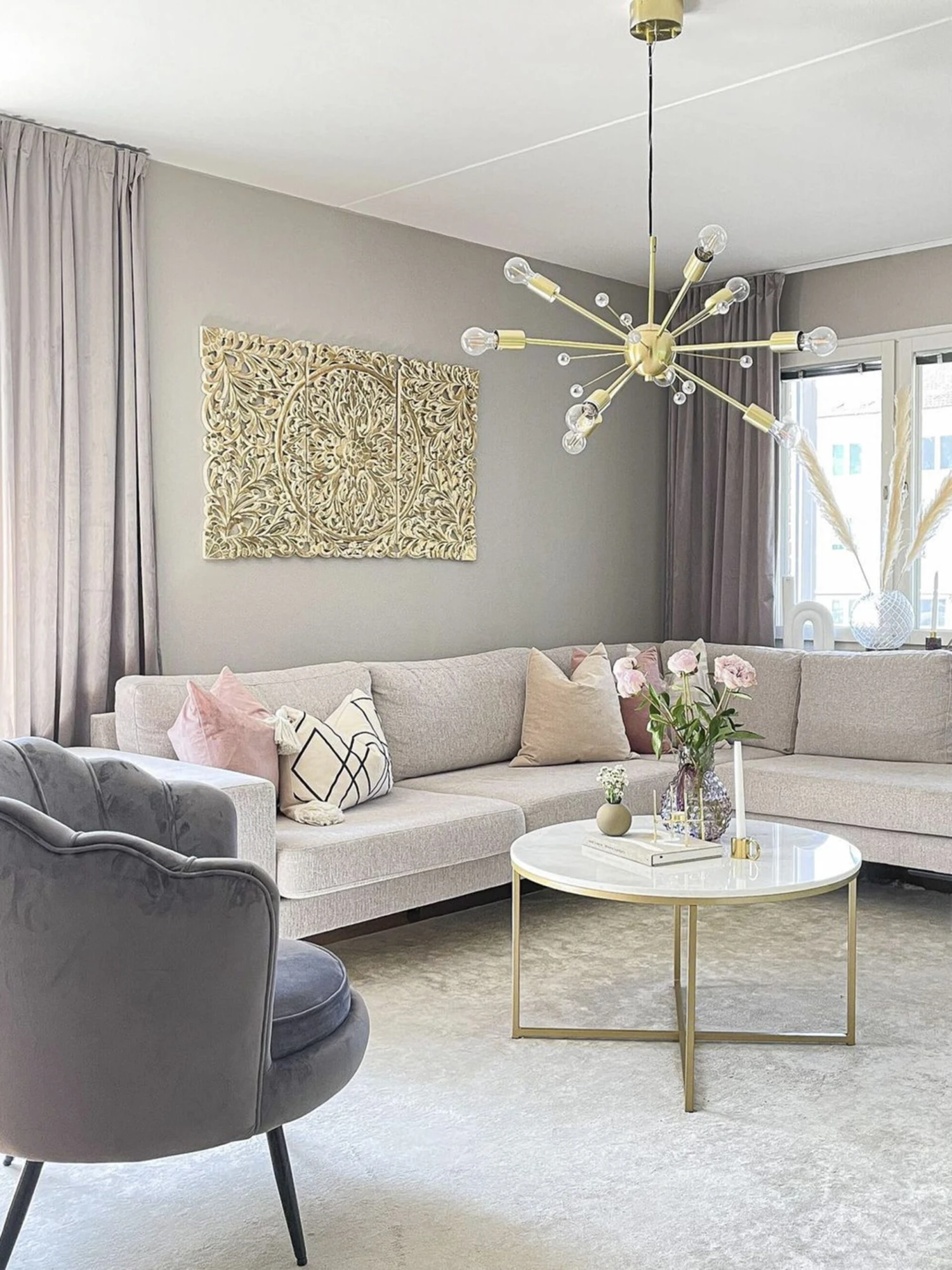 Velvet Armchair Grey LOVIKKA 6 Velvet Armchair Grey LOVIKKA - Image 4