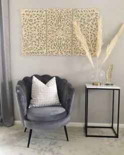 Velvet Armchair Grey LOVIKKA 16 Velvet Armchair Grey LOVIKKA -Home Furniture undef src sa picid 811048 type whitesh image