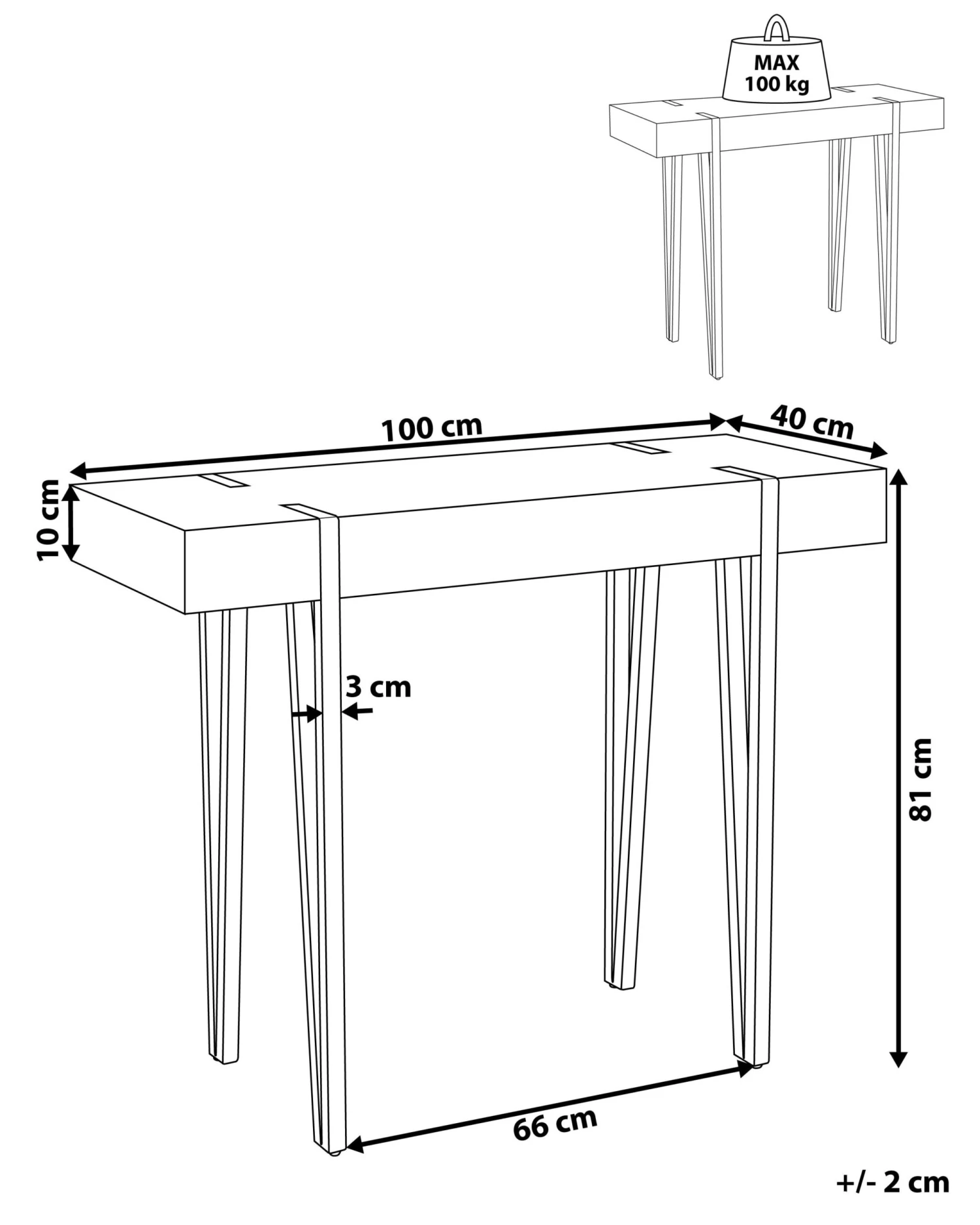 Console Table Dark Wood ADENA - Image 6