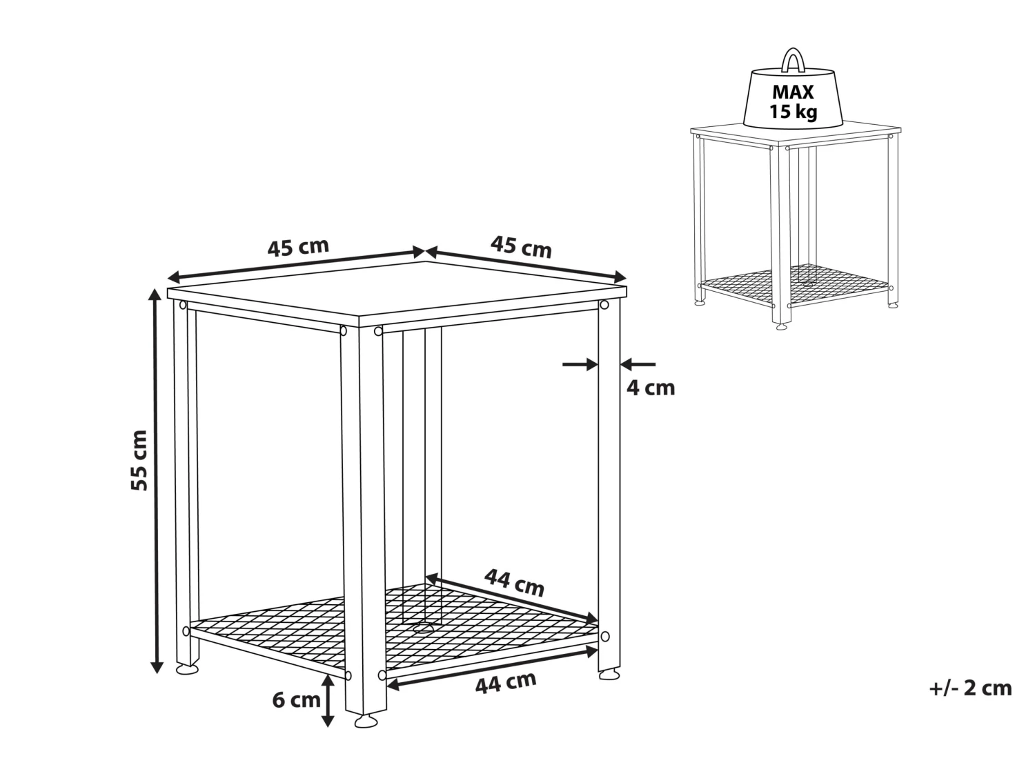 Side Table Dark Wood And Black ASTON 9 Side Table Dark Wood And Black ASTON - Image 7