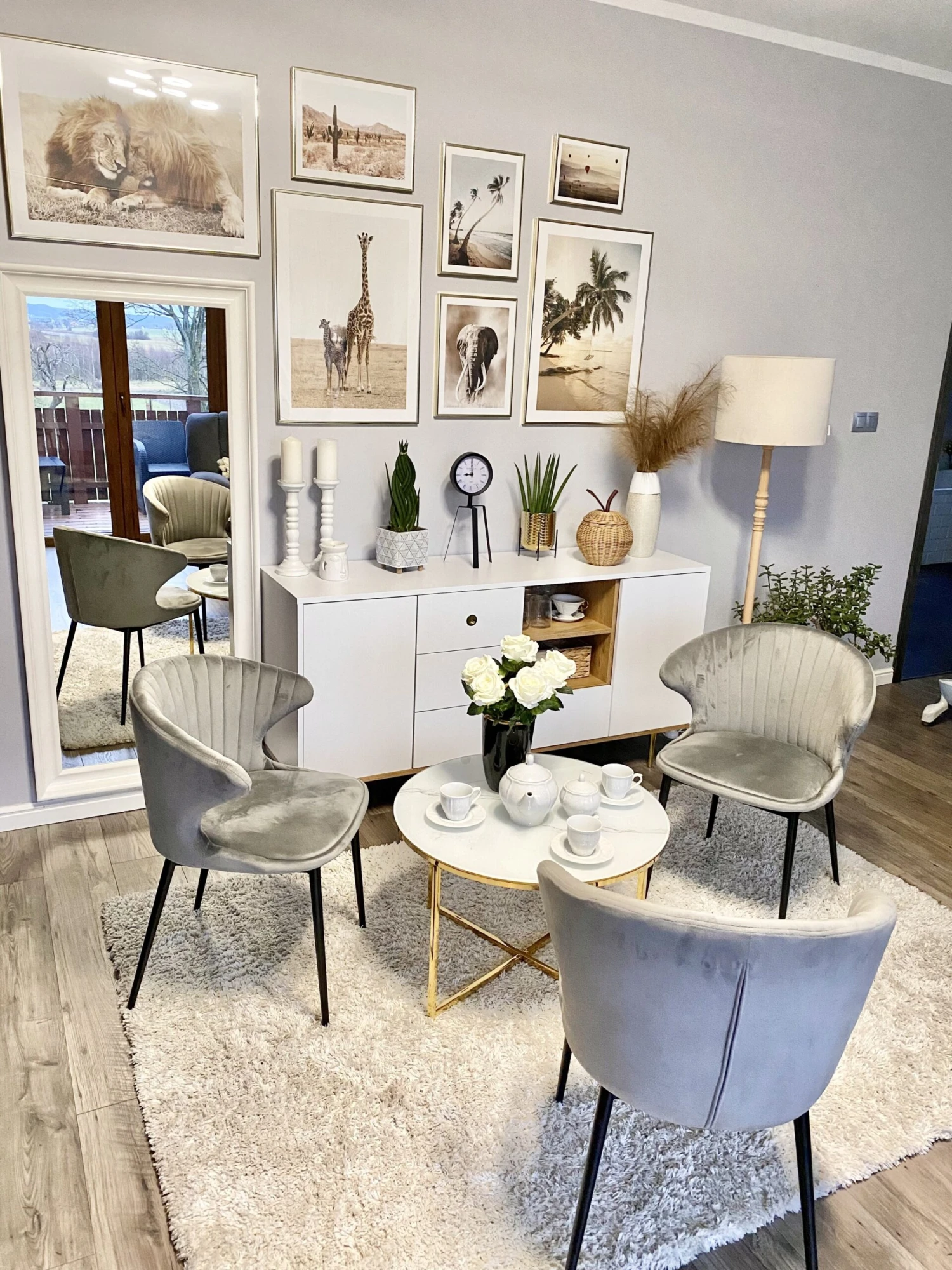 Set Of 2 Velvet Dining Chairs Grey AUGUSTA - Image 8