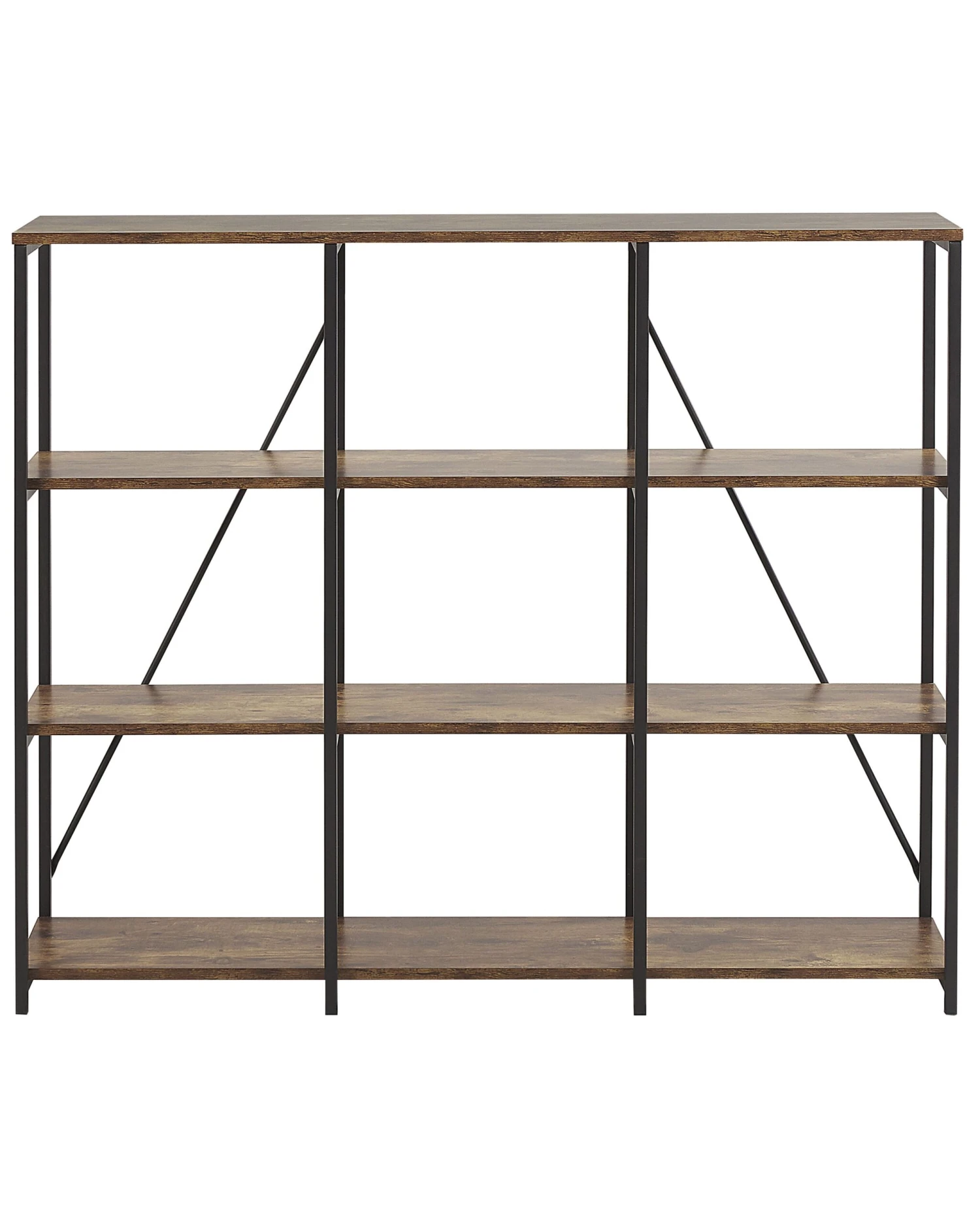 3 Tier Bookshelf Dark Wood RHODE - Image 3