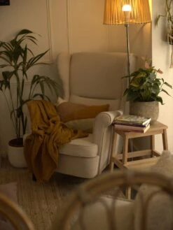 Fabric Wingback Chair Light Beige ABSON -Home Furniture undef src sa picid 820854 type whitesh image