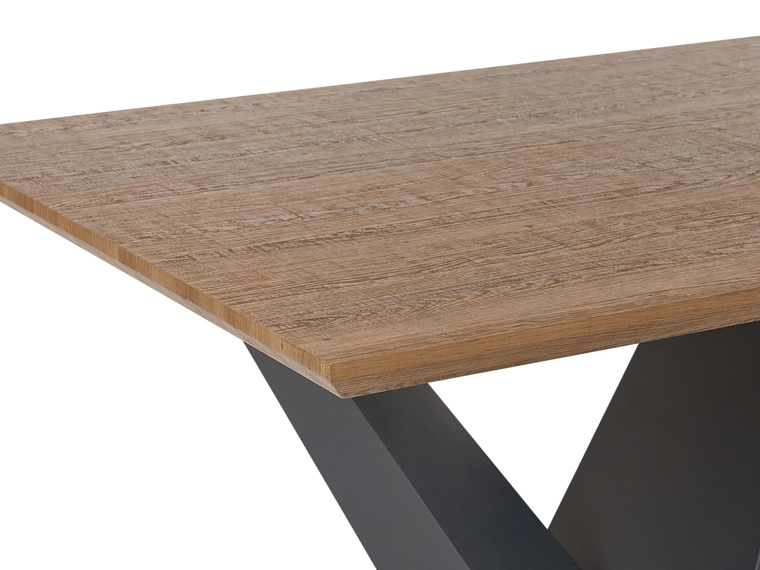 Dining Table 200 X 100 Cm Dark Wood With Black SINTRA - Image 5