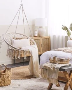 Macrame Hanging Chair White GABELLA -Home Furniture undef src sa picid 821566 type whitesh image