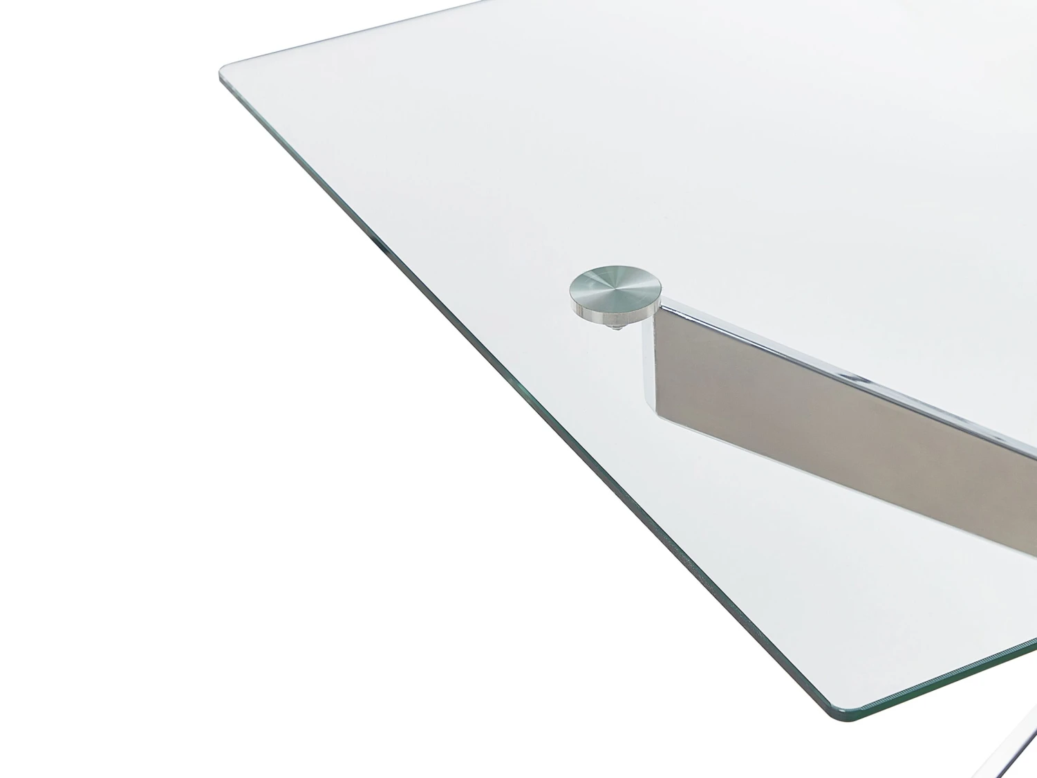 Glass Top Dining Table 120 X 70 Cm Silver MARAMO 6 Glass Top Dining Table 120 X 70 Cm Silver MARAMO - Image 4