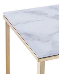 Glass Top Console Table Marble Effect White And Gold ROYSE -Home Furniture undef src sa picid 823973 type whitesh image