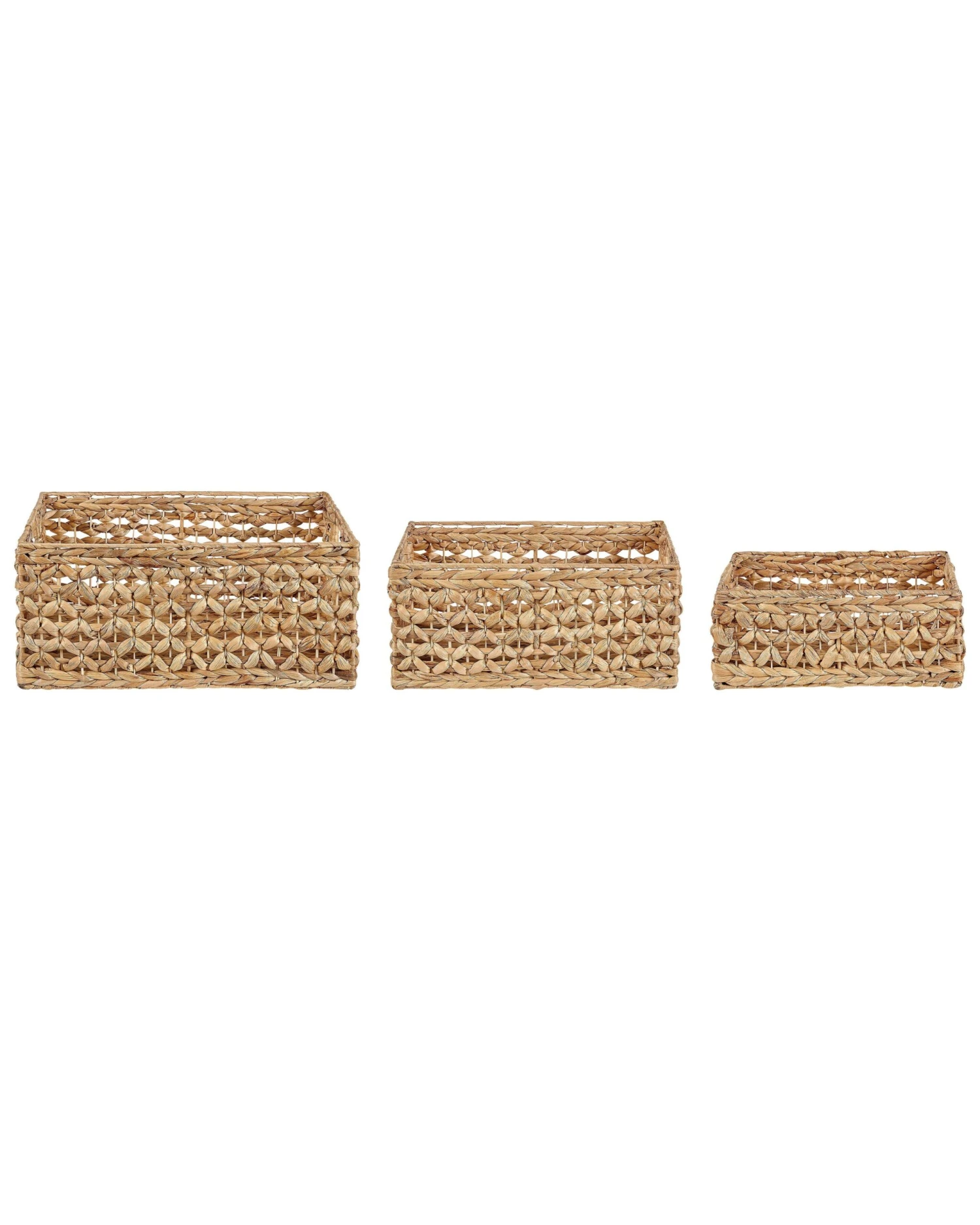 Set Of 3 Water Hyacinth Baskets Natural MINNOW - Image 4