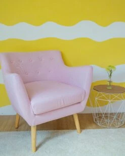 Fabric Armchair Pink DRAMMEN -Home Furniture undef src sa picid 827418 type whitesh image