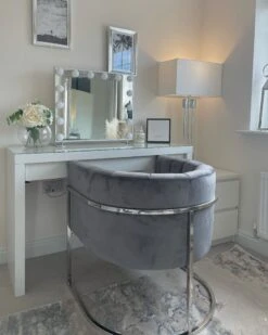 Velvet Armchair Grey LARVIK -Home Furniture undef src sa picid 827616 type whitesh image