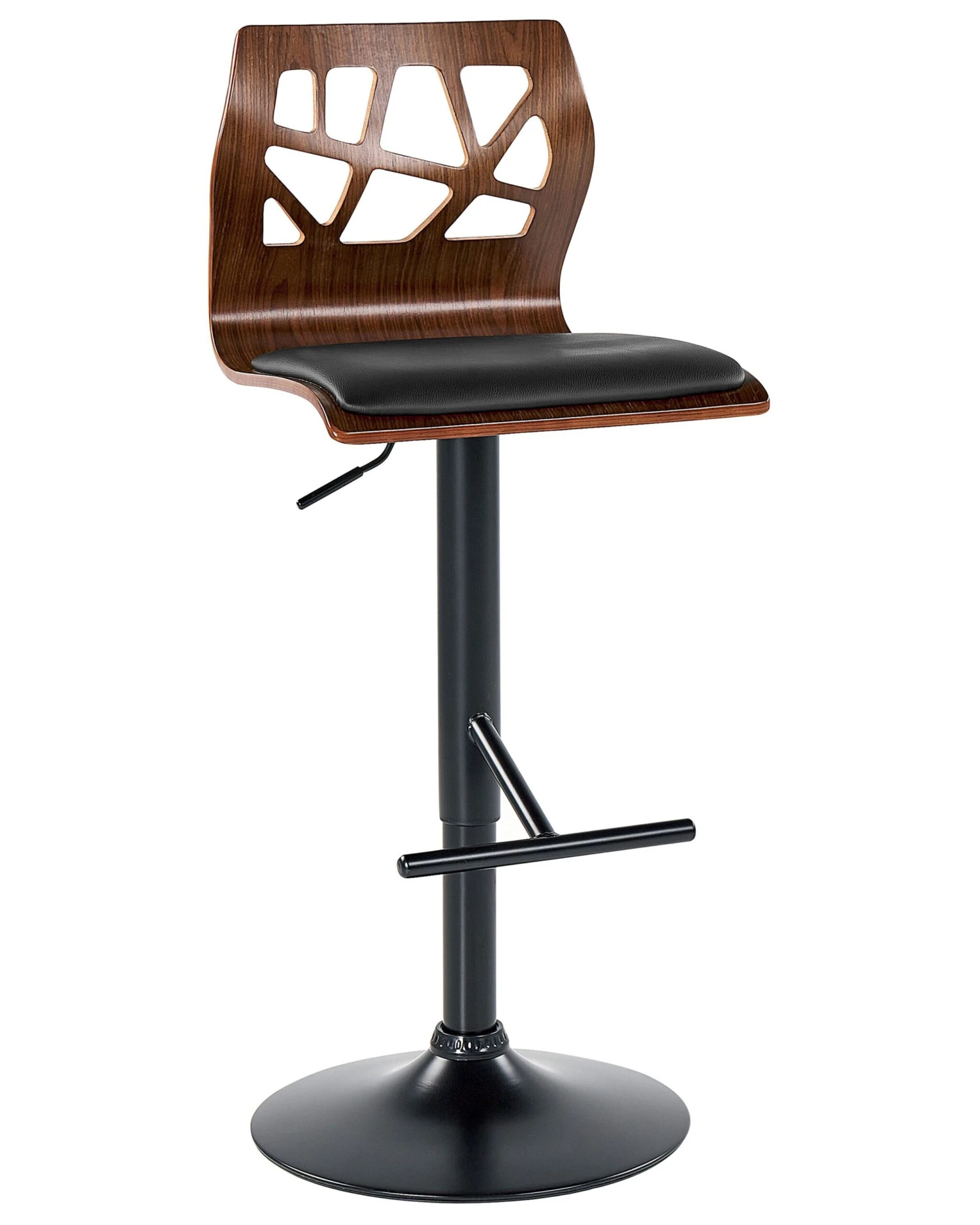 Swivel Bar Stool Dark Wood With Black PETERSBURG II