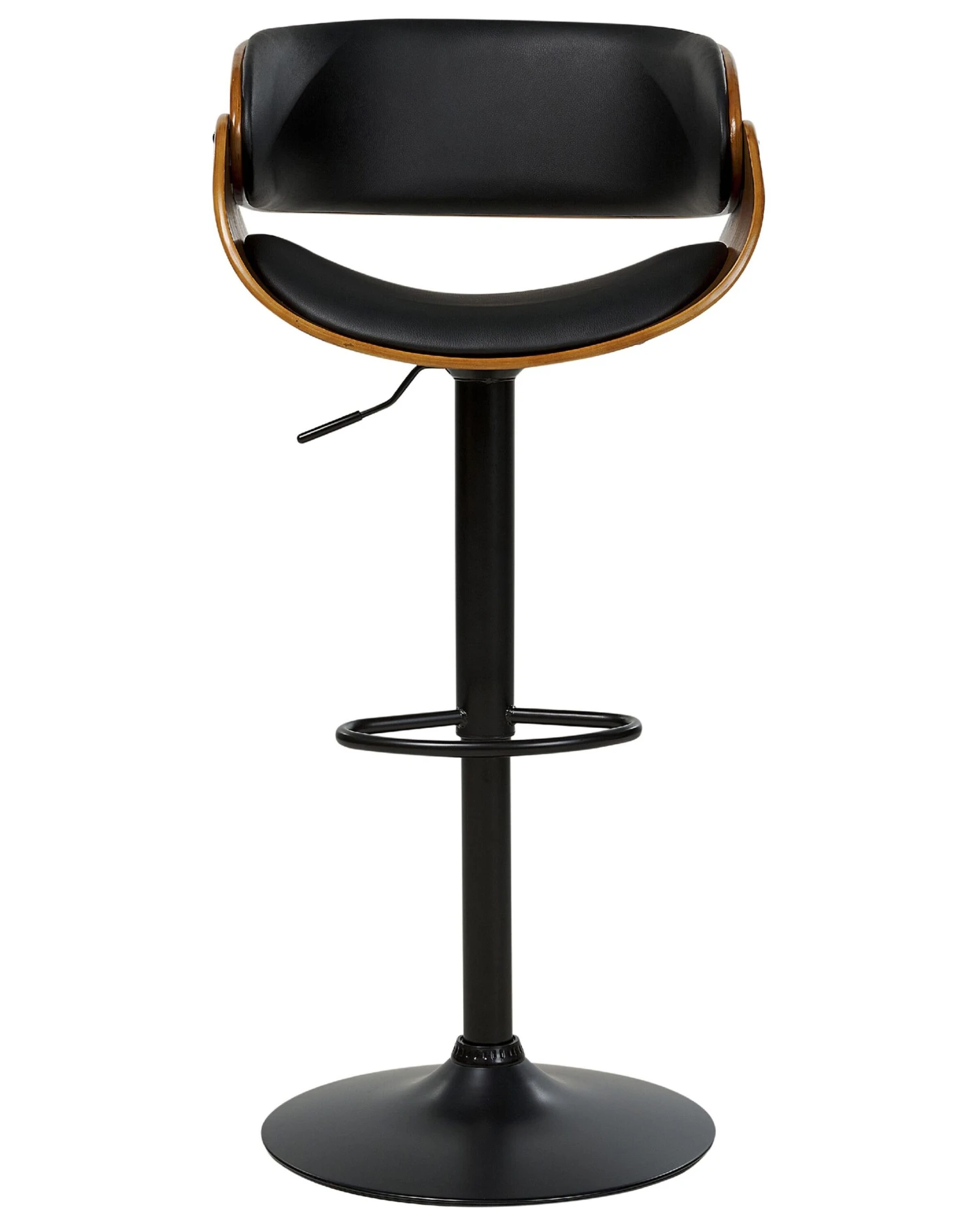 Swivel Bar Stool Dark Wood With Black BAKU II - Image 3