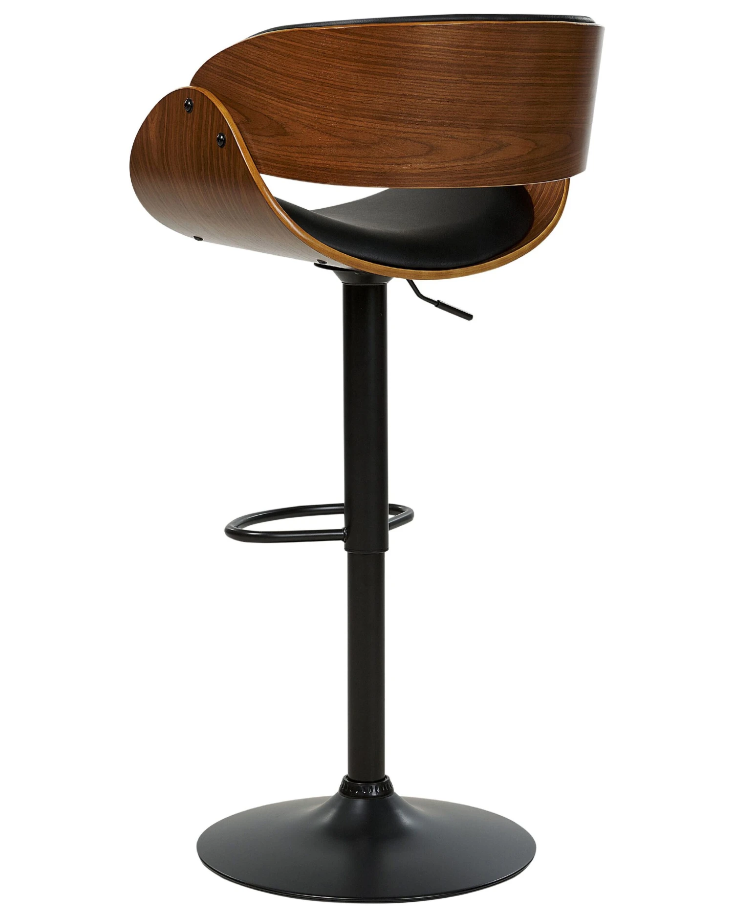 Swivel Bar Stool Dark Wood With Black BAKU II - Image 4