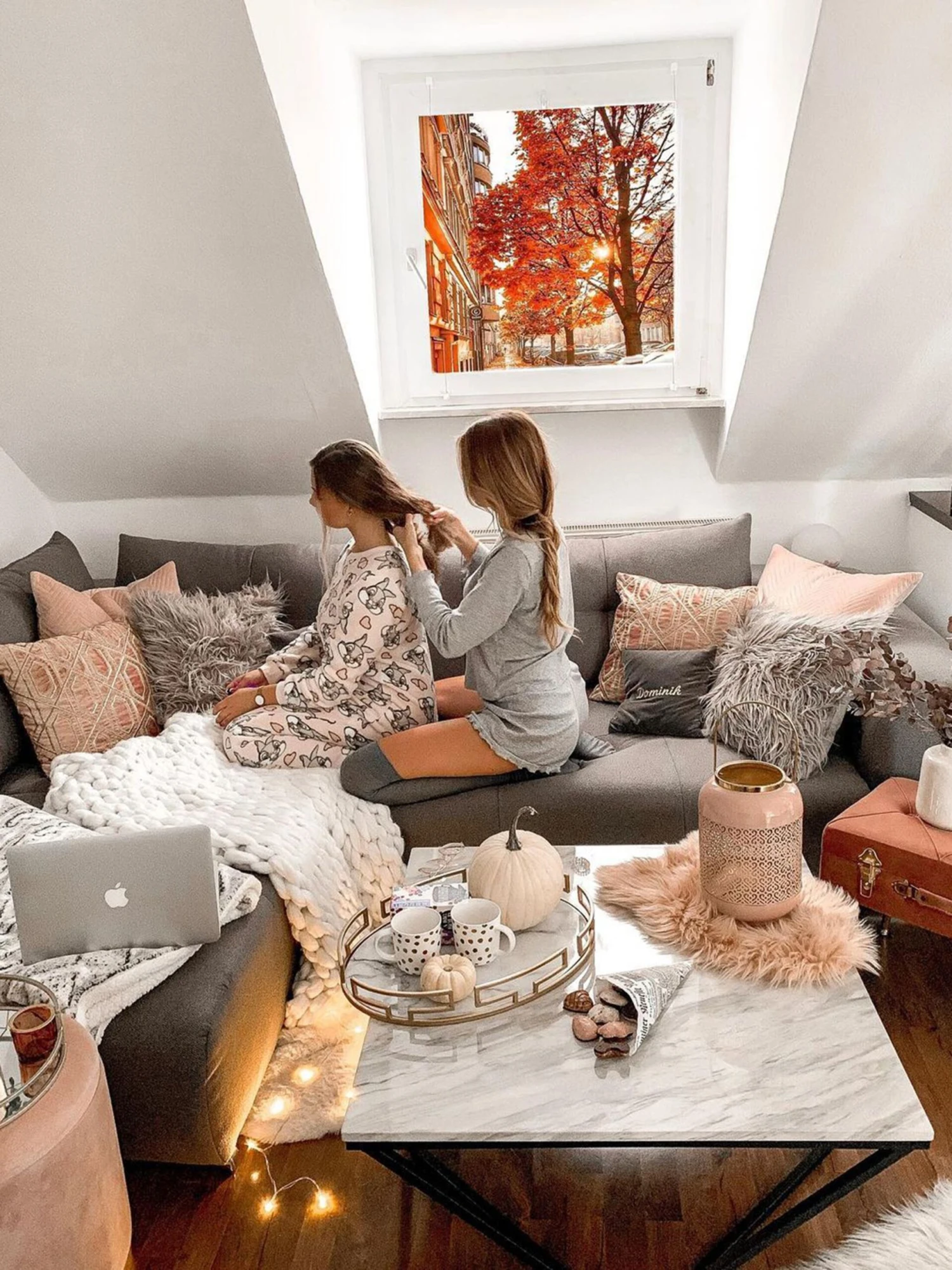 Side Table Marble Effect Beige And Black MALIBU - Image 3