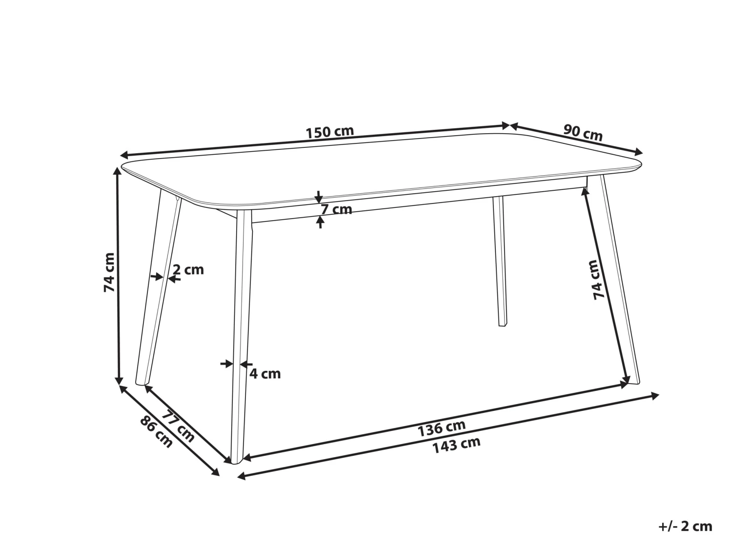 Dining Table 150 X 90 Cm Dark Wood EPHRATA - Image 9