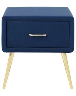 1 Drawer Velvet Bedside Table Navy Blue FLAYAT -Home Furniture undef src sa picid 833987 type whitesh image