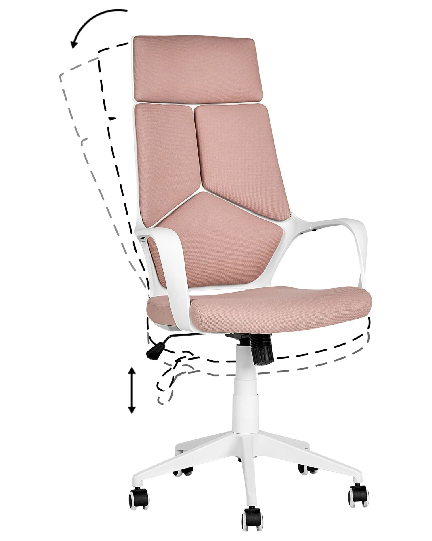 Swivel Office Chair Pink And White DELIGHT - Image 7