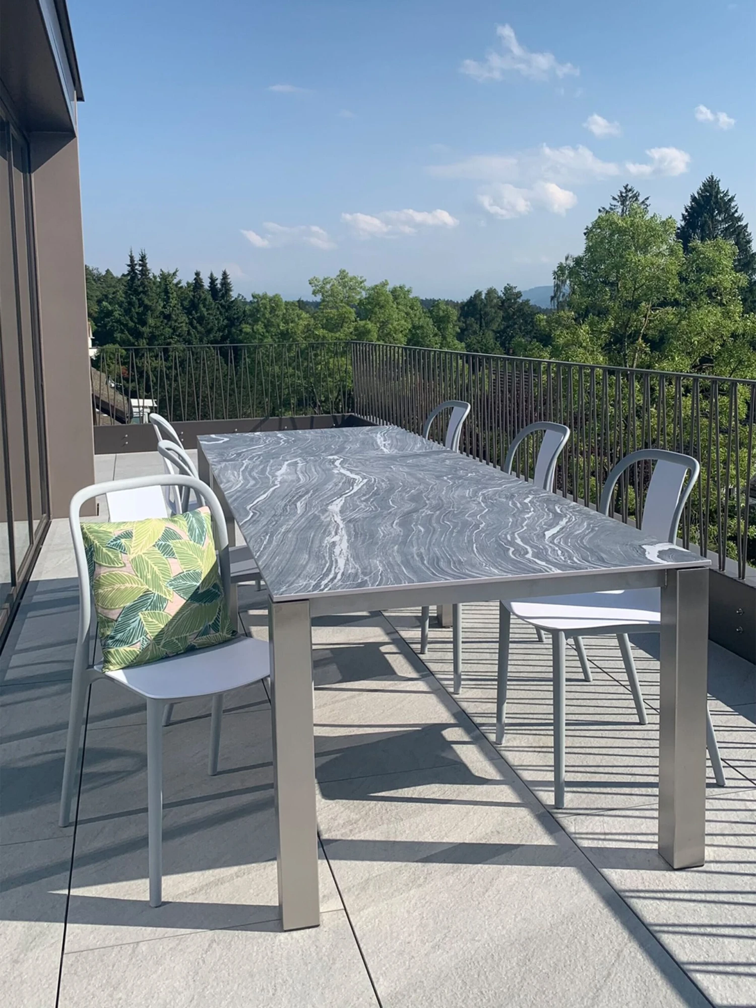 Set Of 2 Garden Chairs White And Grey SPEZIA 5 Set Of 2 Garden Chairs White And Grey SPEZIA - Image 3