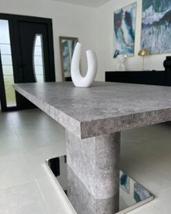 Dining Table 160 X 90 Cm Concrete Effect PASADENA -Home Furniture undef src sa picid 835896 type whitesh image