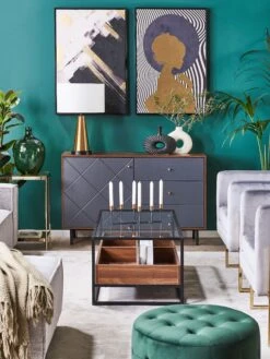 Glass Top Coffee Table With Shelf Dark Wood With Black WACO -Home Furniture undef src sa picid 836341 type whitesh image