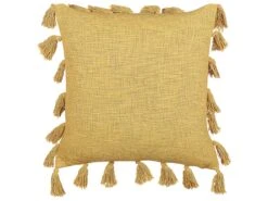 Cotton Cushion With Tassels 45 X 45 Cm Yellow LYNCHIS