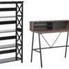 Home Office Set Dark Wood And Black FOSTER/HARISON -Home Furniture undef src sa picid 843067 type whitesh image