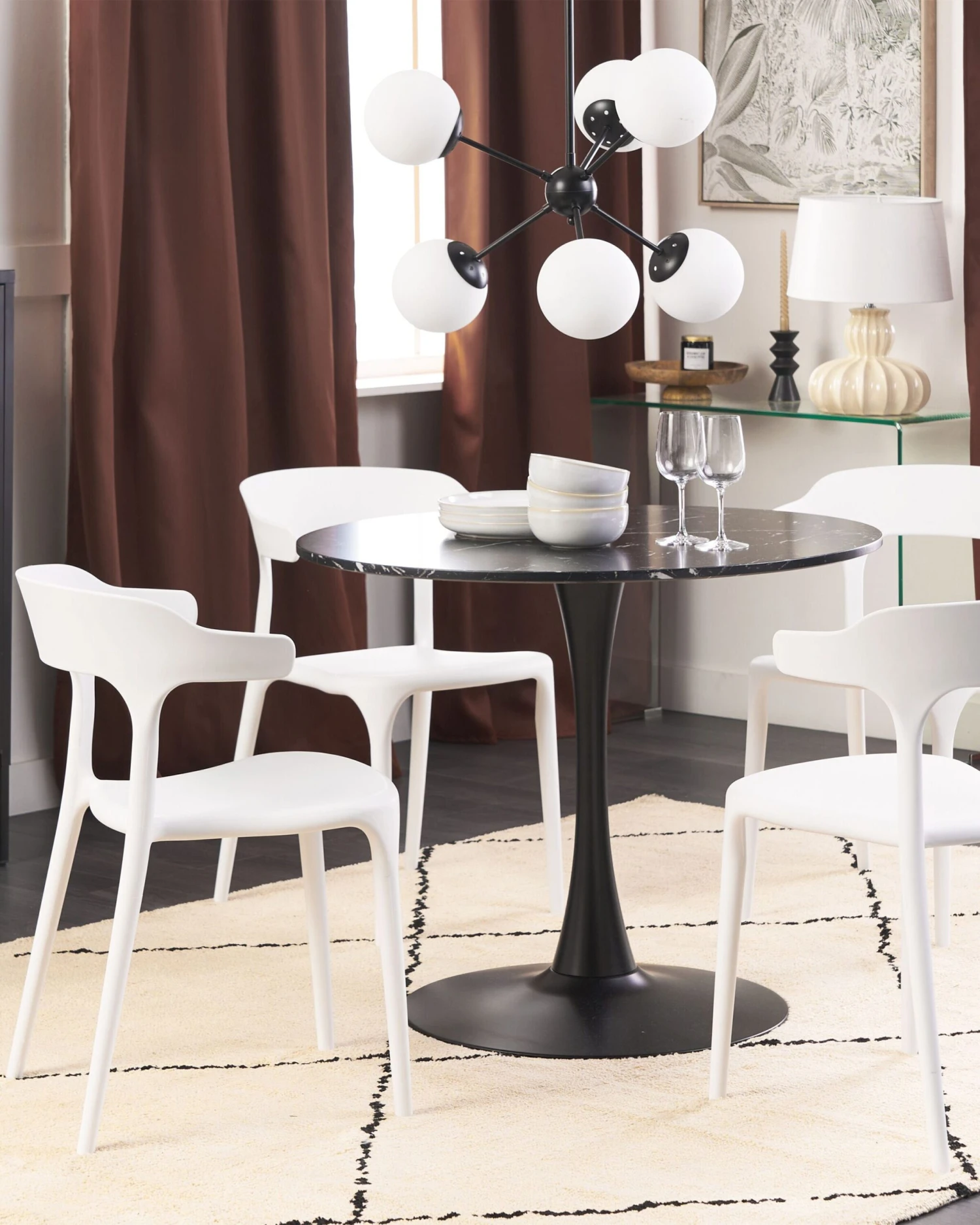 Set Of 4 Dining Chairs White GUBBIO 5 Set Of 4 Dining Chairs White GUBBIO - Image 3