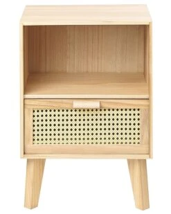 Rattan 1 Drawer Bedside Table Light Wood SENEY -Home Furniture undef src sa picid 845555 type whitesh image