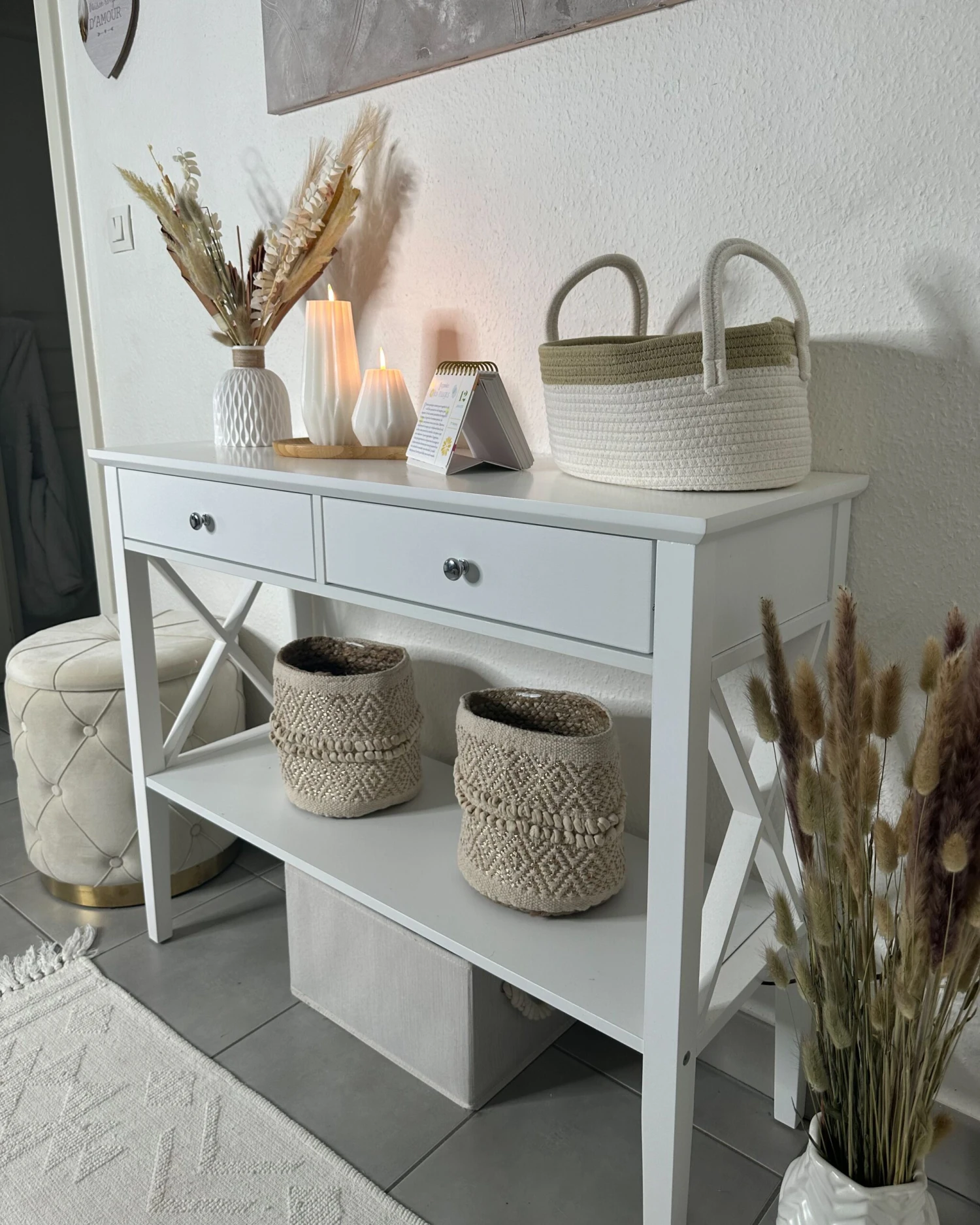 Set Of 2 Storage Pouffes White PUEBLO 9 Set Of 2 Storage Pouffes White PUEBLO - Image 7