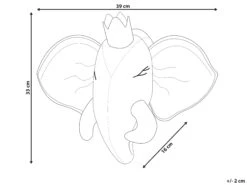 Plush Animal Head Wall Décor Elephant Grey TANTOR -Home Furniture undef src sa picid 848324 type whitesh image