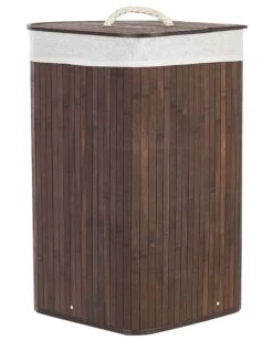 Bamboo Basket With Lid Dark Wood MATARA -Home Furniture undef src sa picid 849002 type whitesh image