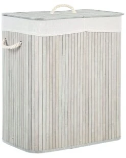 Bamboo Basket With Lid Grey KANDY