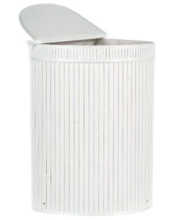 Bamboo Basket With Lid White BADULLA -Home Furniture undef src sa picid 849182 type whitesh image