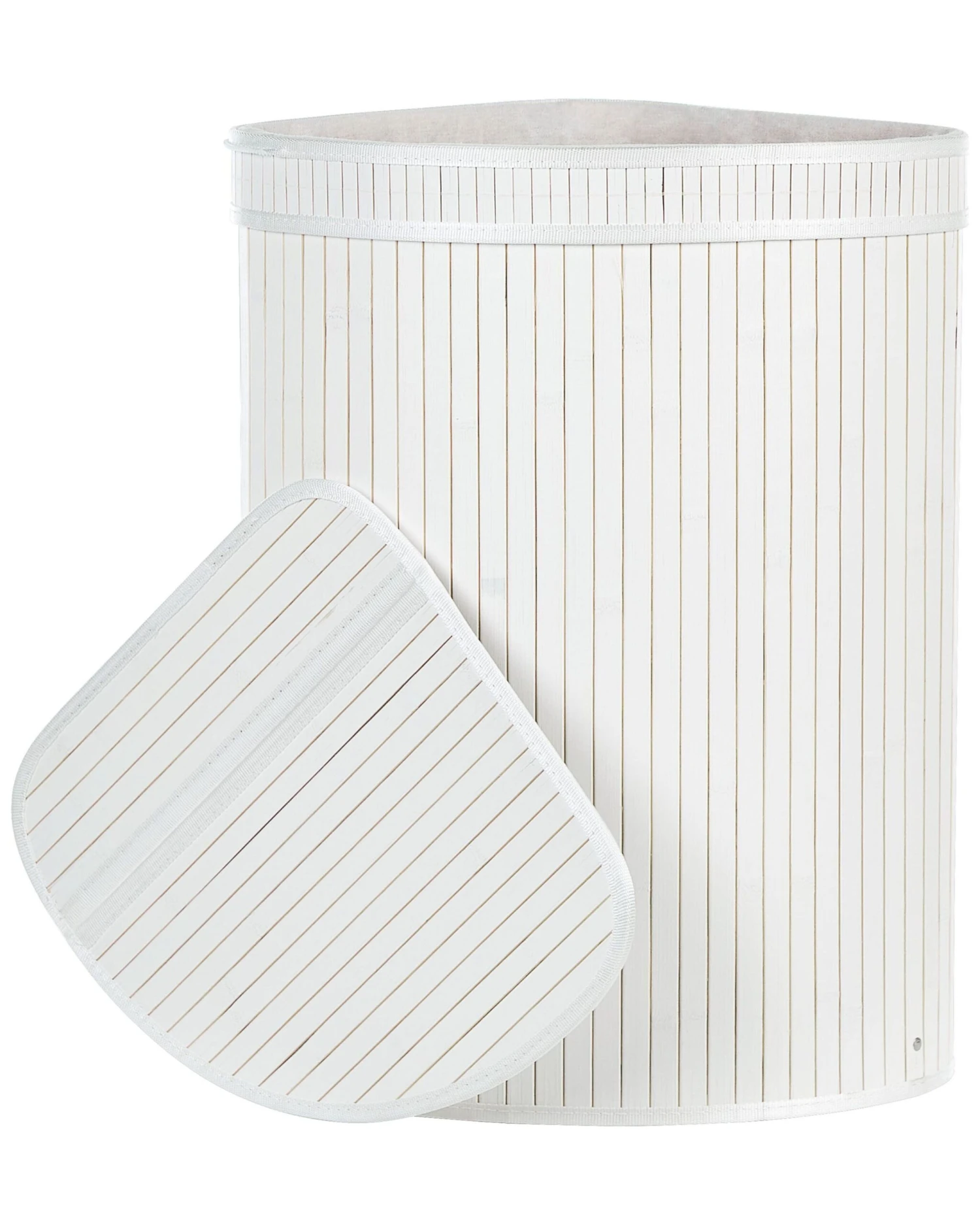 Bamboo Basket With Lid White BADULLA - Image 4