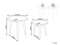 Set Of 2 Mango Wood Side Tables Off-White CHANDRA -Home Furniture undef src sa picid 852157 type whitesh image