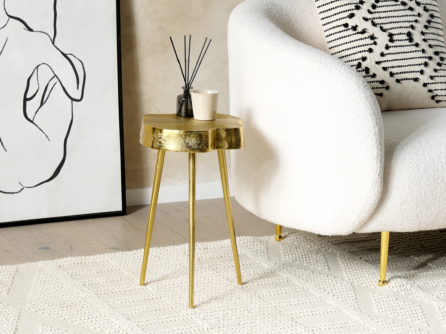 Metal Side Table Gold TAUPO - Image 2